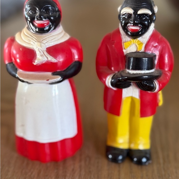 1940s Mid-century Salt Pepper Shakers Aunt Jemima Uncle Mose F&F Americana Taboo
